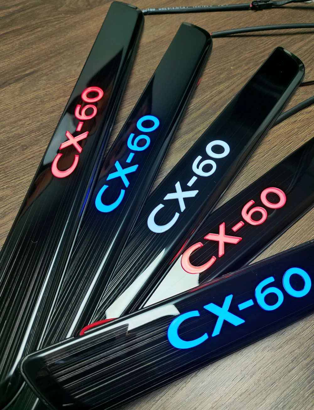 

Car Door Sill Sticker Cover Door Sill Scuff Plate LED Light For 2023-2025 MAZDA CX60 CX-60