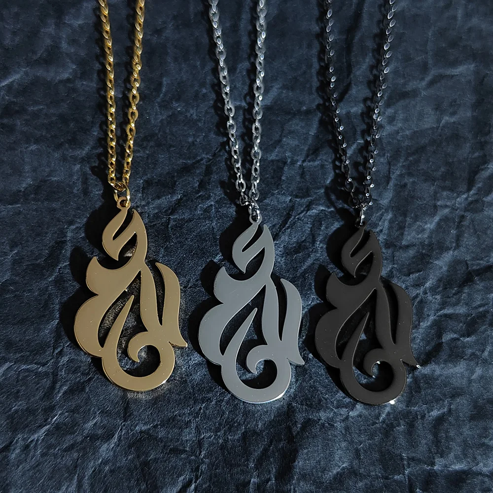 Ожерелье из нержавеющей стали с подвеской в виде огня