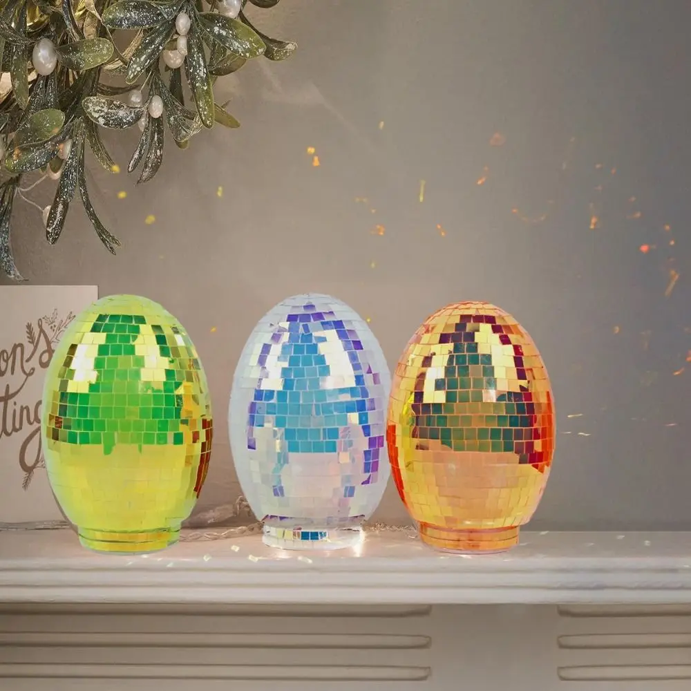 Easter Theme Glass Disco Egg Ball Adorable Shimmering Effect Reflective Mirror Ball Decorative Easter Mirror Ball Holiday Gifts
