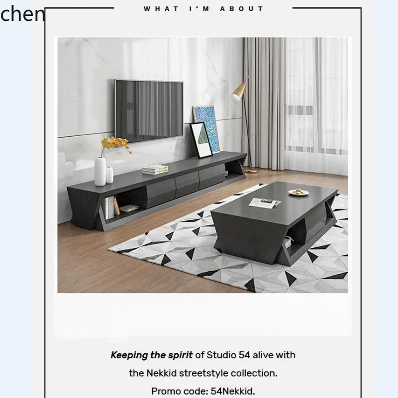 YFY  simple coffee table TV cabinet solid wood sticker paint decorative cabinet personalized fashion light luxury light