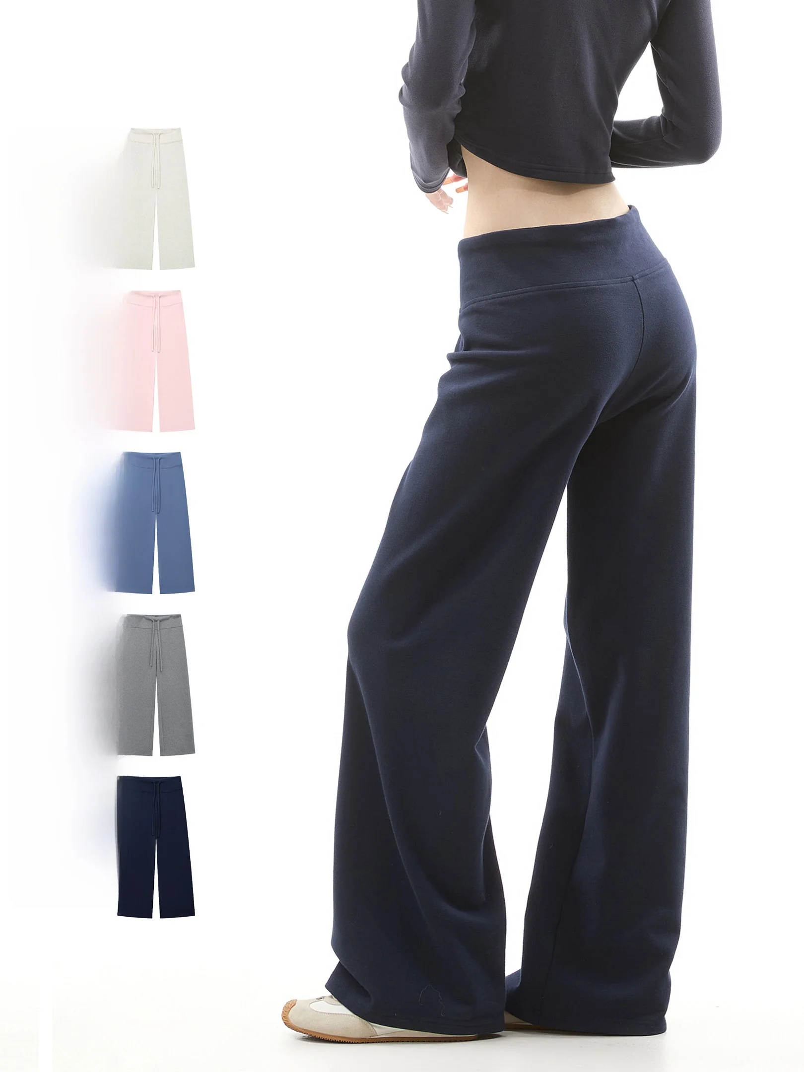 Antibacterial Self-Heating Flared Yoga Pants Women's Autumn Winter Straight Leg Casual Wide Leg Sports Sweatpants Fitness Tro...