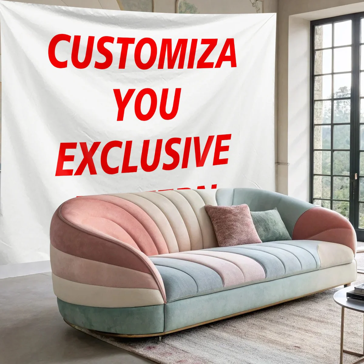 1Pc Custom Tapestry Background Cloth Customized Personalized Photo, Text Tapestry, Background Cloth, Personalized Photo Printing