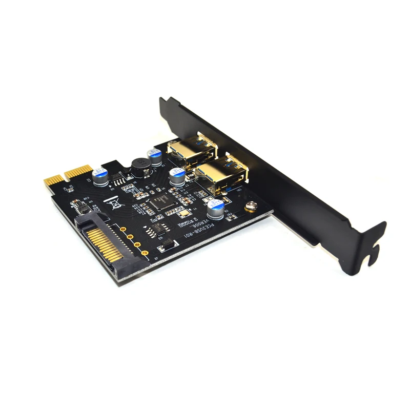 Placa de Expansão PCI Express para PC, Adaptador USB 3.0, Conector de Alimentação SATA, PCIE USB 3.0, 5Gbps, 2 Portas
