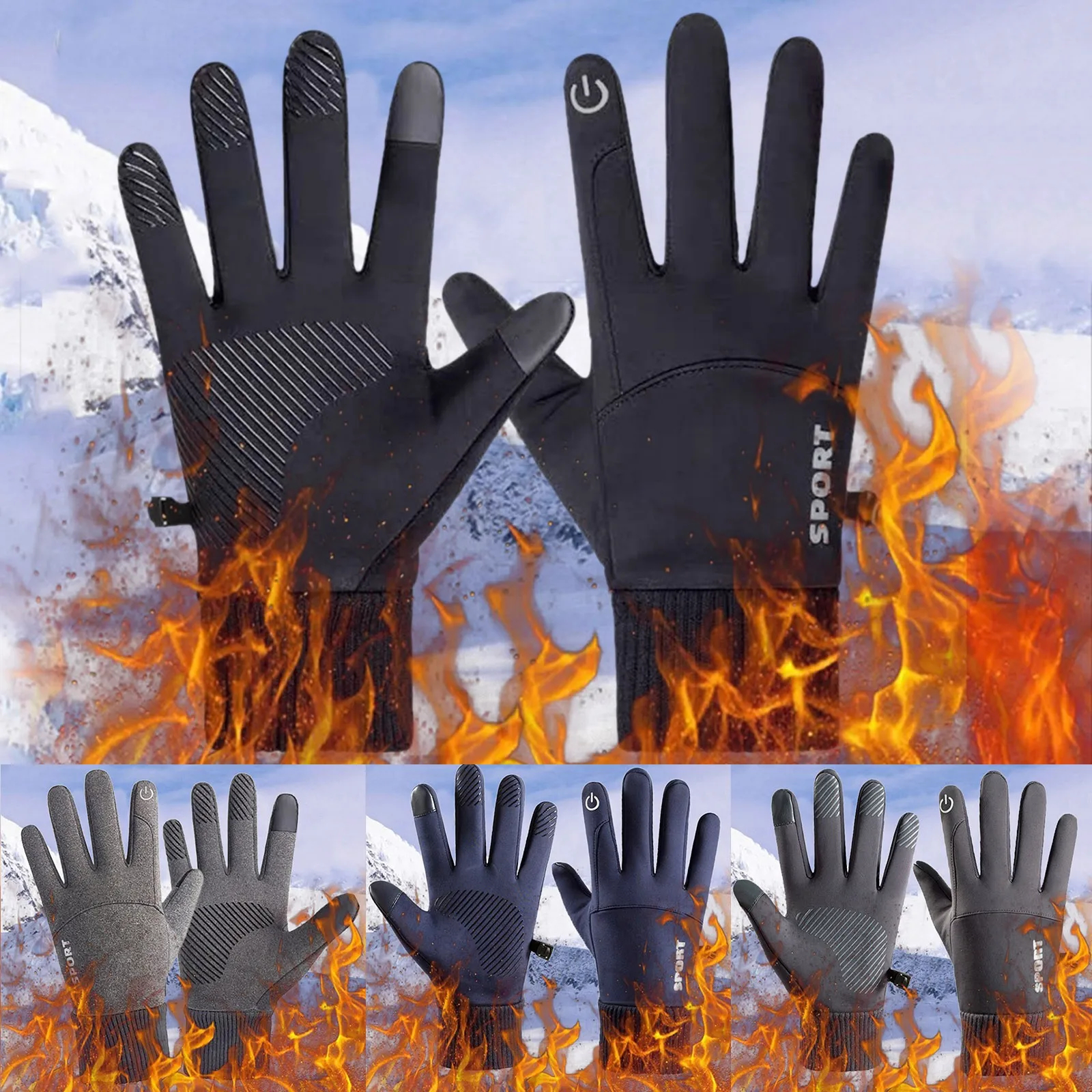 

Winter Waterproof Men's Gloves Windproof Sports Fishing Touchscreen Driving Motorcycle Ski Non-slip Warm Cycling Women Gloves