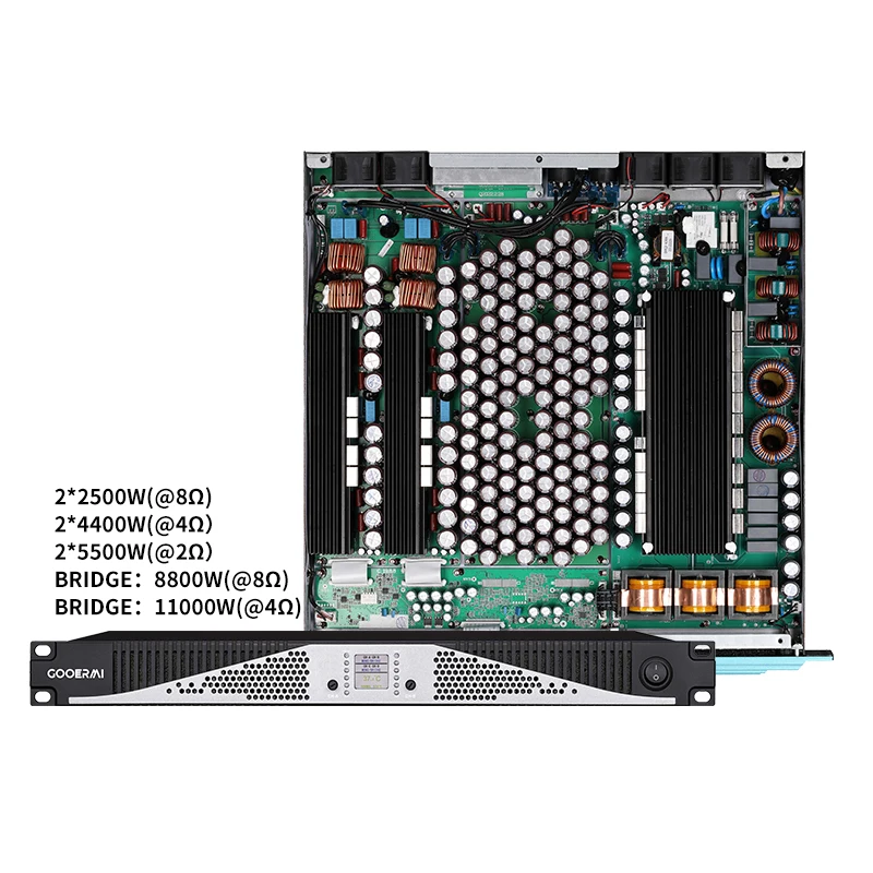 

MIA-DA225 2*5500W*2Ω professional 1U diagram mosfet power amplifier subwoofer 2 channels amplifier For Bridg 11000W(@4Ω)