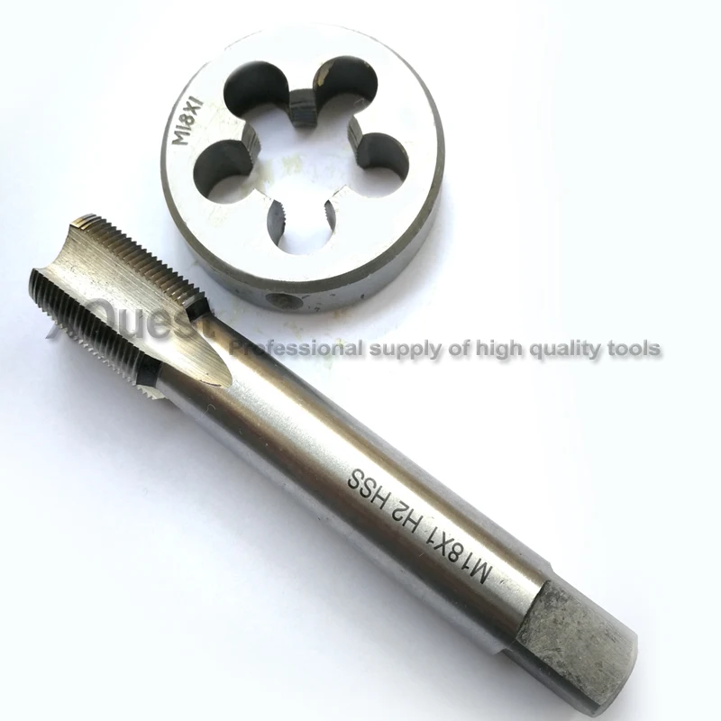 HSS Metric Right Hand Tap and Die set M18 Fine screw plug taps Round dies M18X2 18X1.5 M18X1.25 M18X1 M18X0.75 M18X2.5 M18X1.75