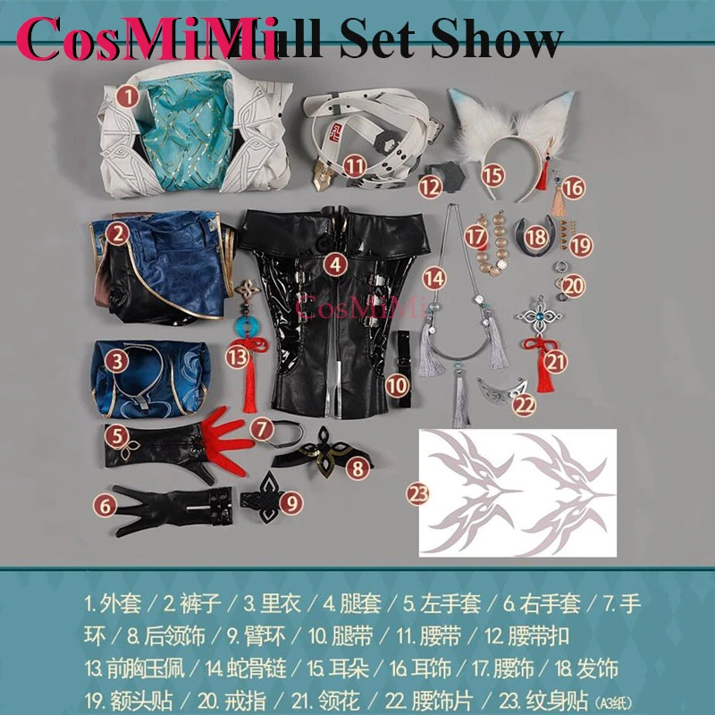 Cosmimi hot game honkai: star rail feixiao cosplay kostüm elegante süße mode uniform karneval party rollenspiel kleidung S-XXL