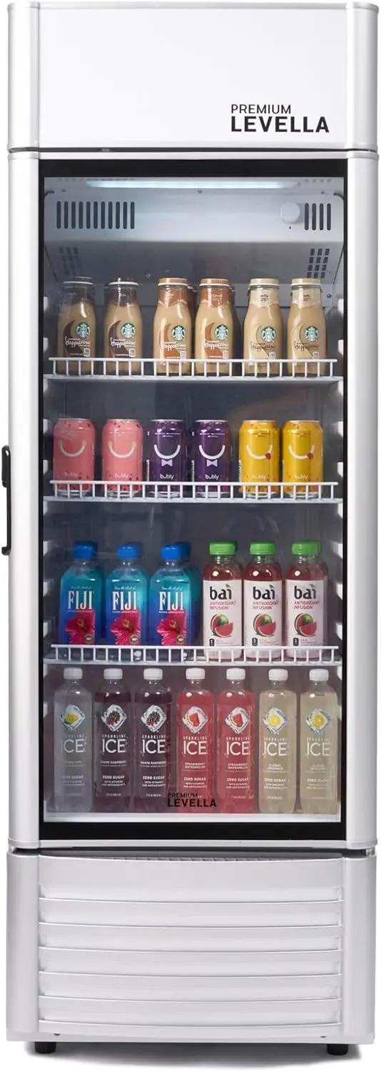 PRF65DX Glass Door Display Refrigerator 6.5 cu ft Commercial Beverage Cooler Merchandiser With Customizable Light