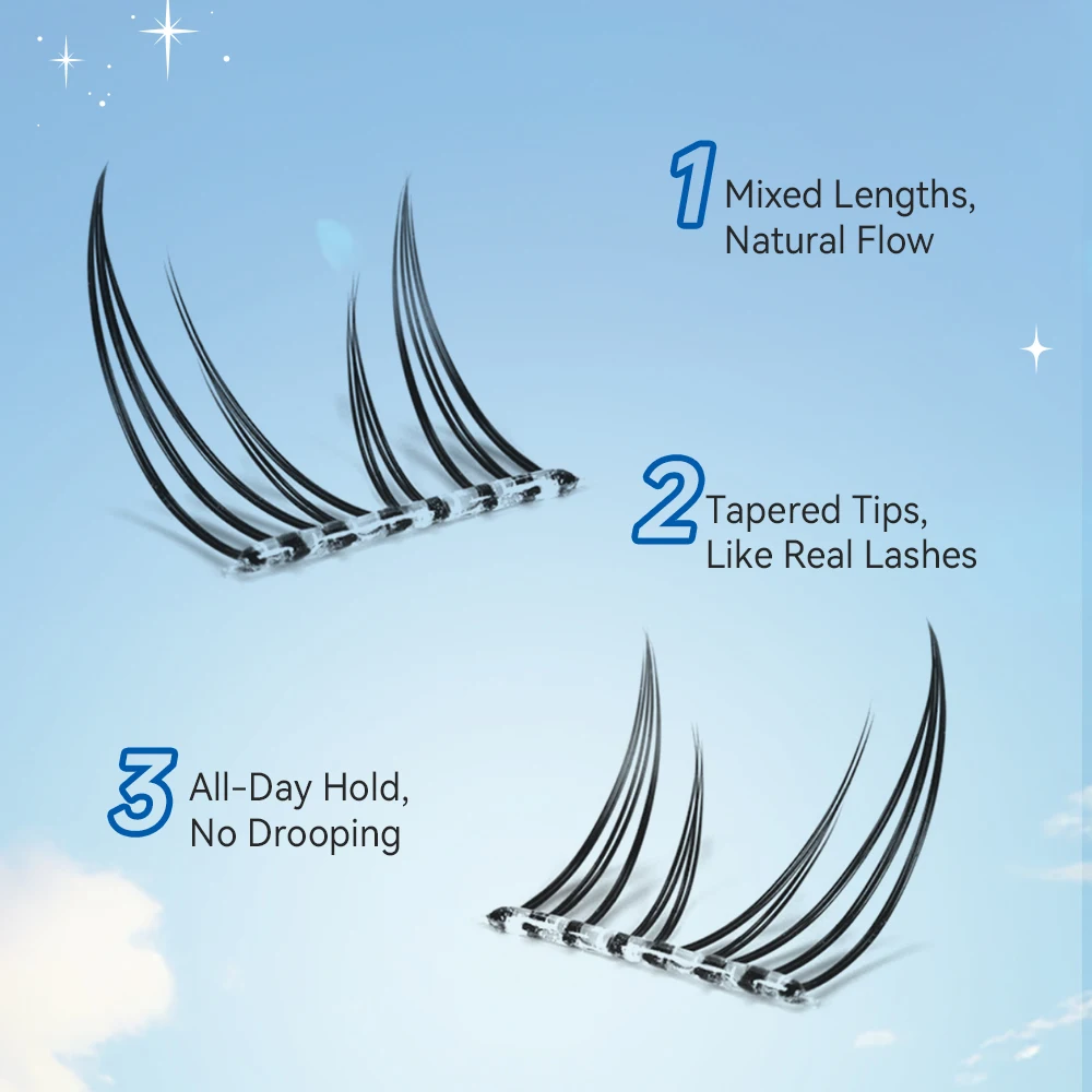 Yelix 5-7mm cils inférieurs fée faux cils segmenté naturel sous cils Manga cils inférieurs maquillage outil de maquillage des cils