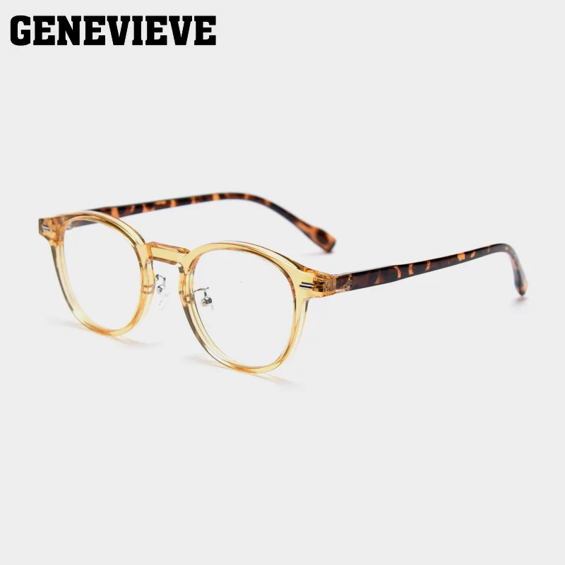 GENEVIEVE Minimalist Retro Geometric Round Design Blue Light Protection Photochromic Reading Glasses Customizable Prescription