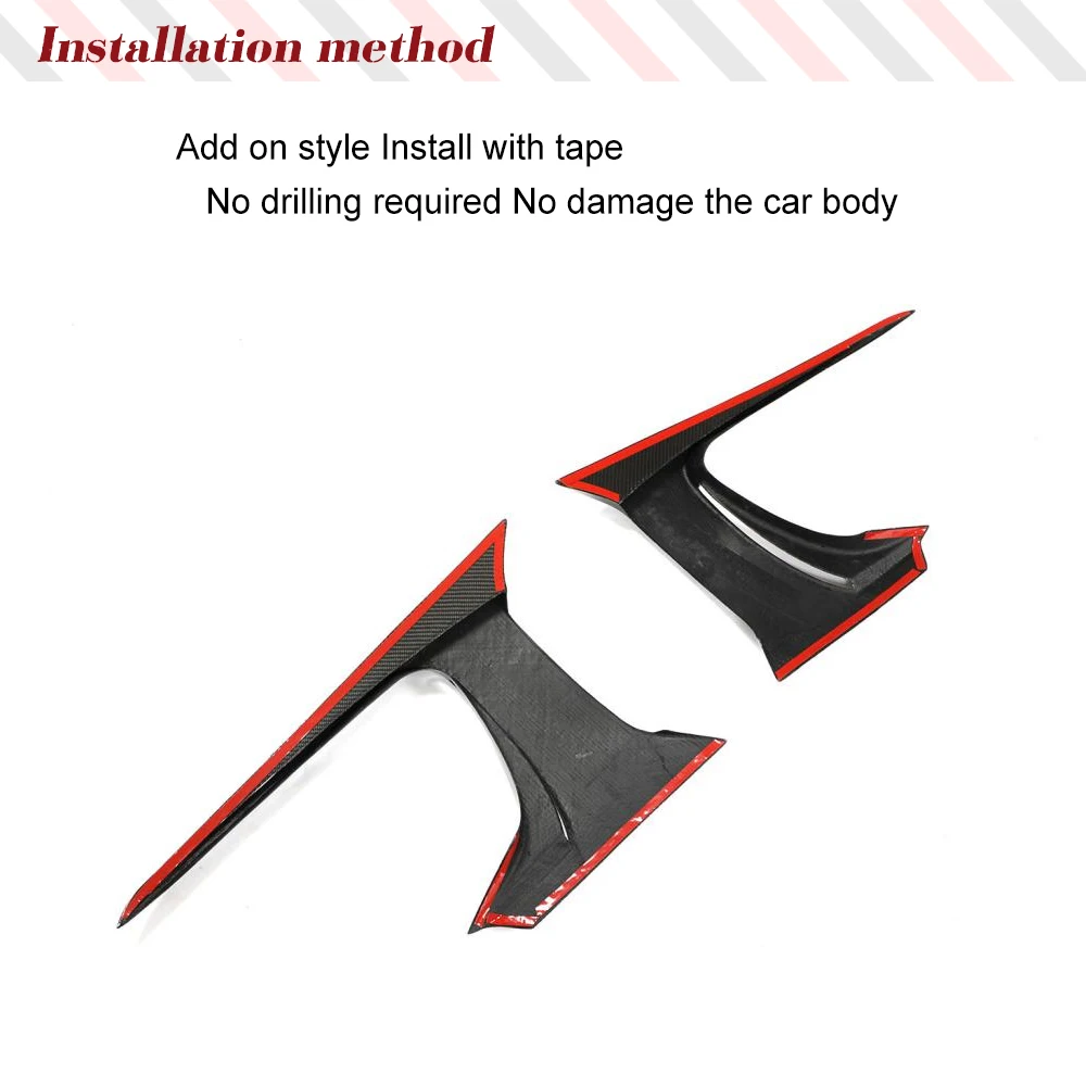 Trim Ventilasi Udara Bumper Depan Mobil Serat Karbon untuk Jaguar F-TYPE 2 Pintu 2017-2019 Penutup Asupan Saluran Udara Canard Depan Otomatis Mobil