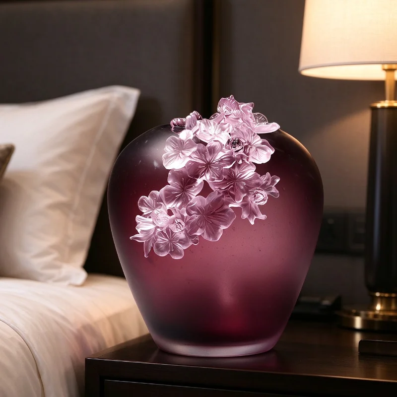 Creative glazed vase living room study light luxury ornament high sense