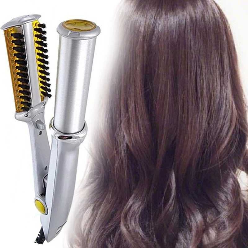 Professional Hair Straightening Iron Curling Iron Straightener&Curler Styler 2 In 1 Multi Hair Styling Tool Flat Iron