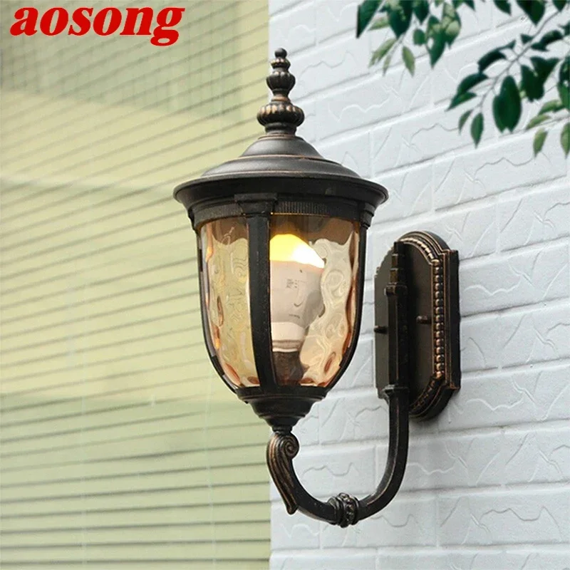 AOSONG Contemporary LED Outdoor Wall Lamps Electric Simplicity Waterproof Balcony Hallway Courtyard Villa Gate Hotel