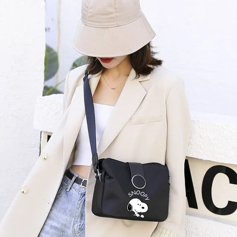 Snoopy Shoulderbag Boy Girl Cute Cartoon Crossbody Bag Trendy Cool Portable Large Capacity Unisex Handbag Anime Storage Bag Gift