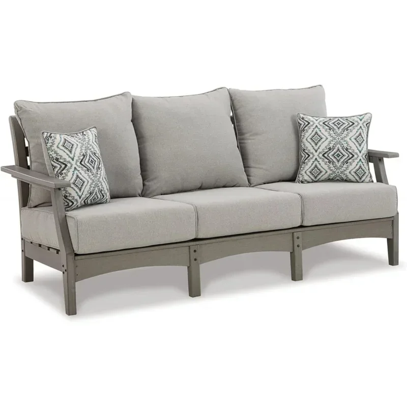 Outdoor  Patio Sofa with Cushion, Gray