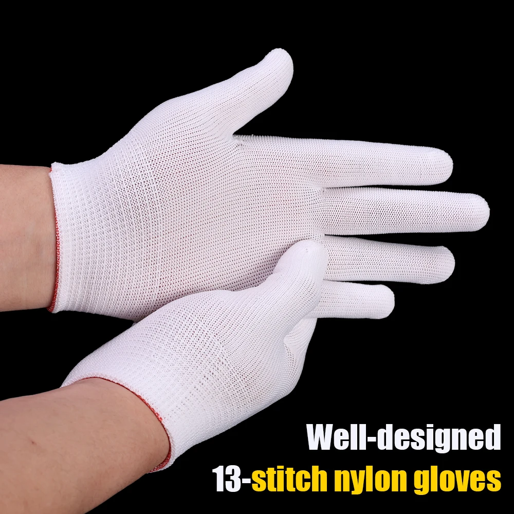 1/30pairs Lampshade Cotton Non-slip And Wear-resistant Construction Site Work Gloves Encrypted White Labor Protection Gloves