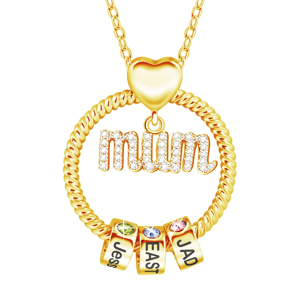 Personalisierte Familiennamen-Halskette für Maman Mamma Mama Mom Nanny GiGi Frauen-Halskette, individuelles Geschenk zum Muttertag – Detail 8