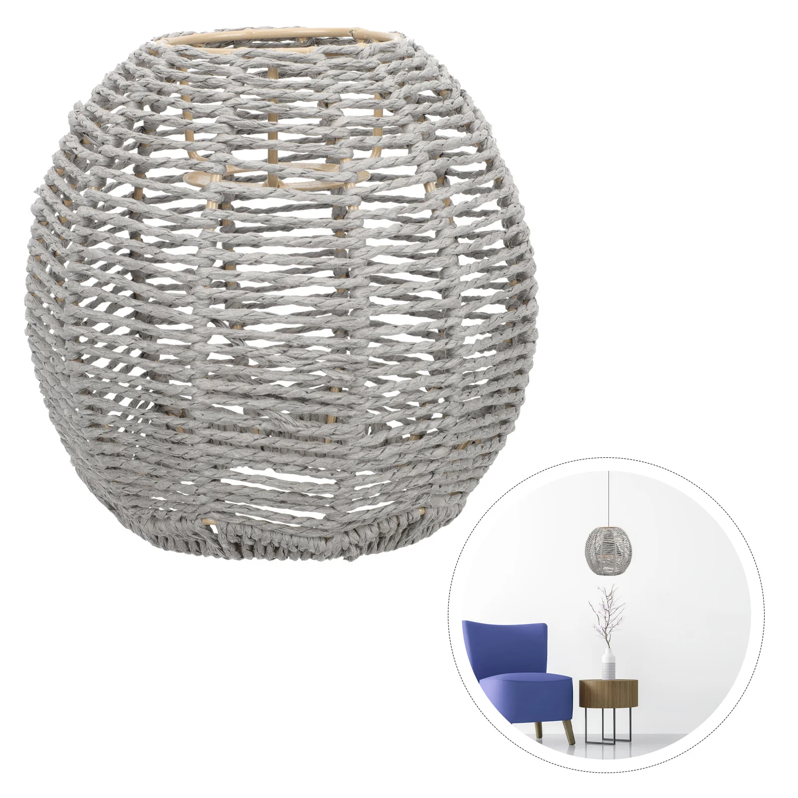 

Imitation Rattan Lampshade Table Screens for Standing Metal Wall Night Paper Lantern Floor Chandelier Household