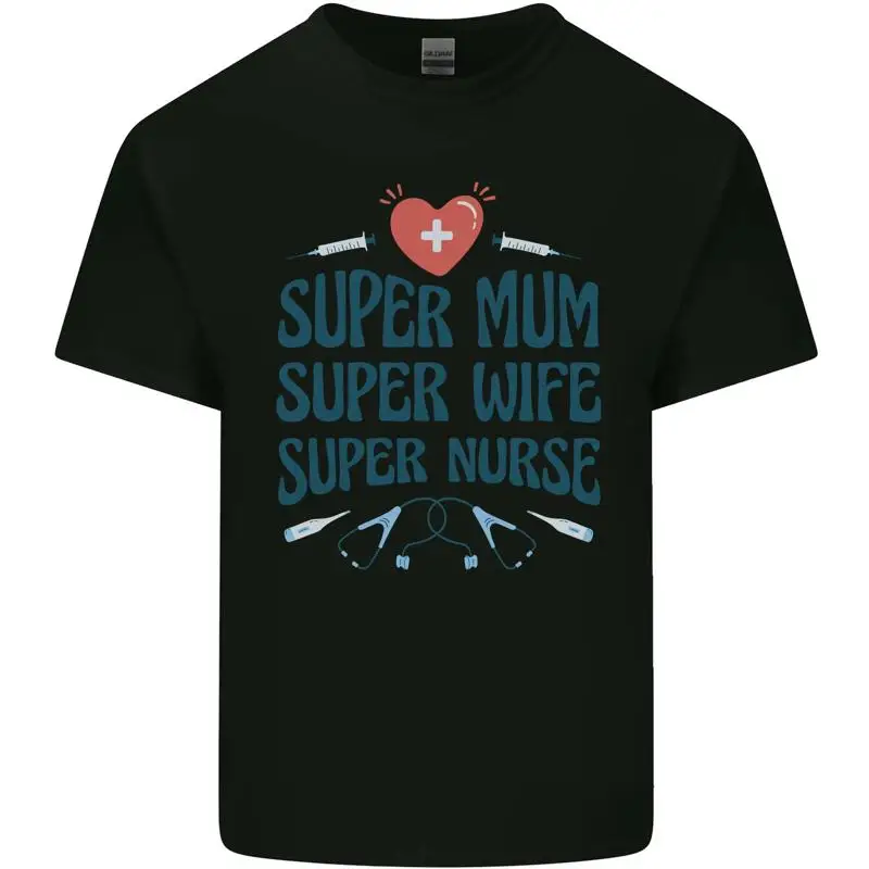 Super Mom Frau Krankenschwester Muttertag Gift Herren Cotton Maglietta T Top