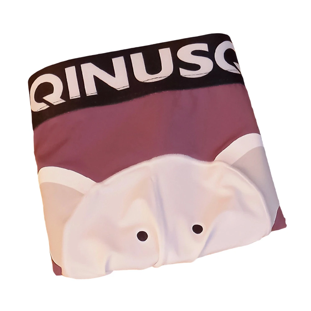 Men's Comfort-Focused Boxer Shorts with Elephant Nose Print Open Pouch and Mid Waist Design in Durable Stretch Blend