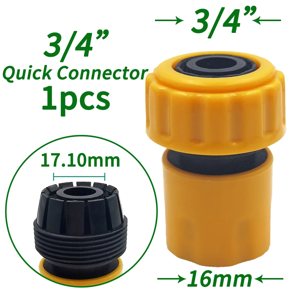 6PCS 3/4 1/2 inch Garden Hose Pipe Repair Connector Fitting Tubing Quick Connection for Drip Irrigation Watering Greenhouse