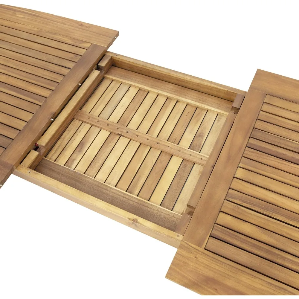 Outdoor Acacia Wood Expandable Dining Table, Teak