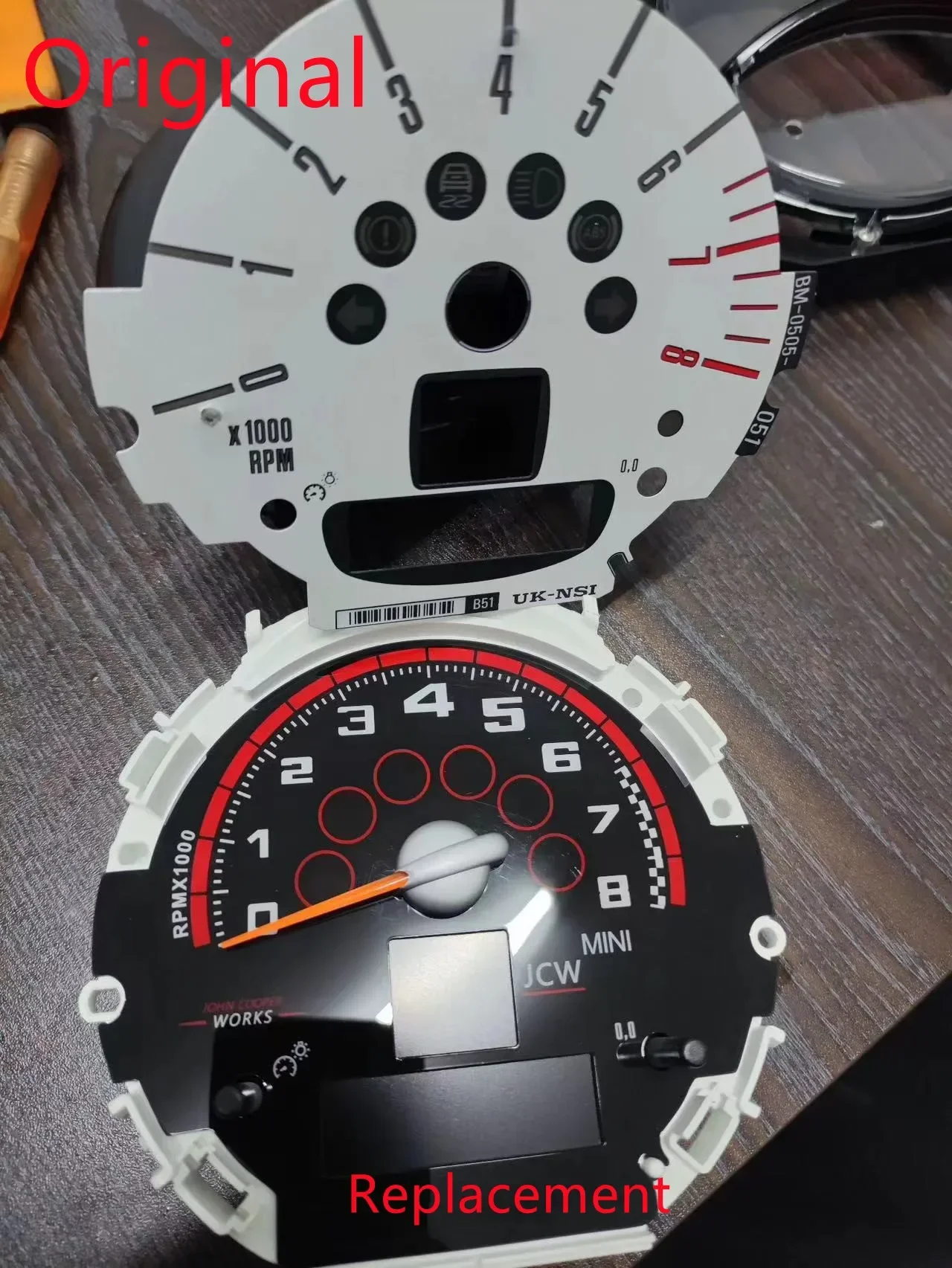 أداة تراكب الطلب لسيارات BMW MINI COOPER R55 R56 R57 R58 R59 R60 R61 سبيدو تاكو مقياس استبدال الوجه