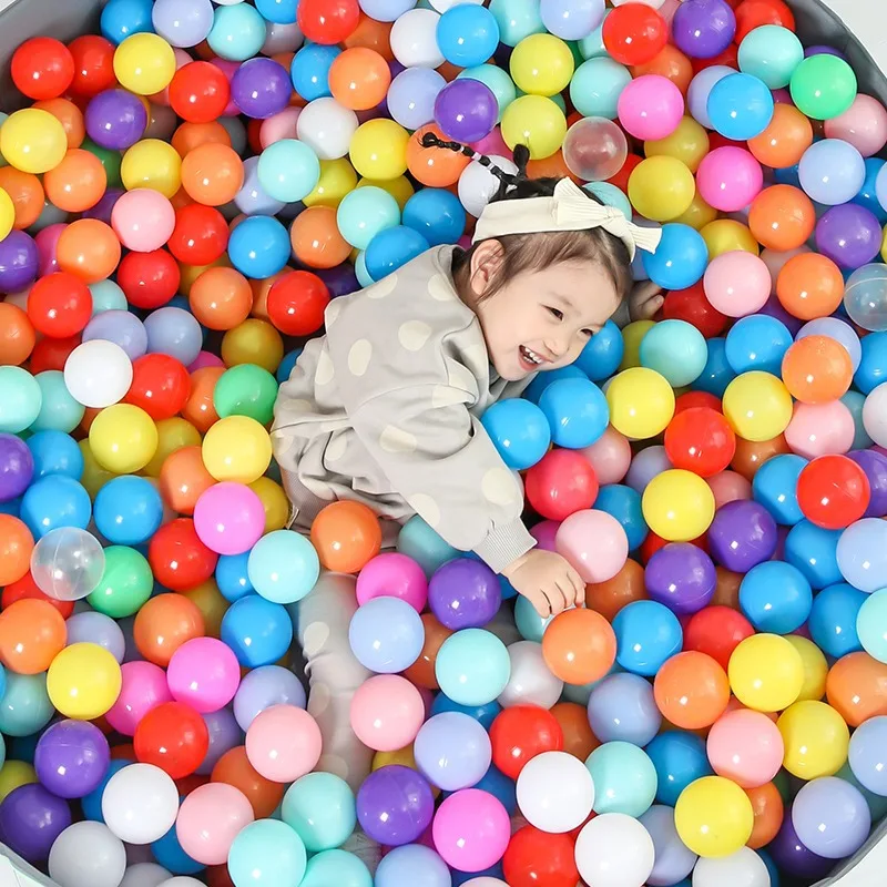 50Pcs Plastikowe piłki dla niemowląt Zabawki dla dzieci Namiot do zabawy Basen wodny Kolorowe piłki oceaniczne dla dzieci Gry sportowe do zabawy na świeżym powietrzu