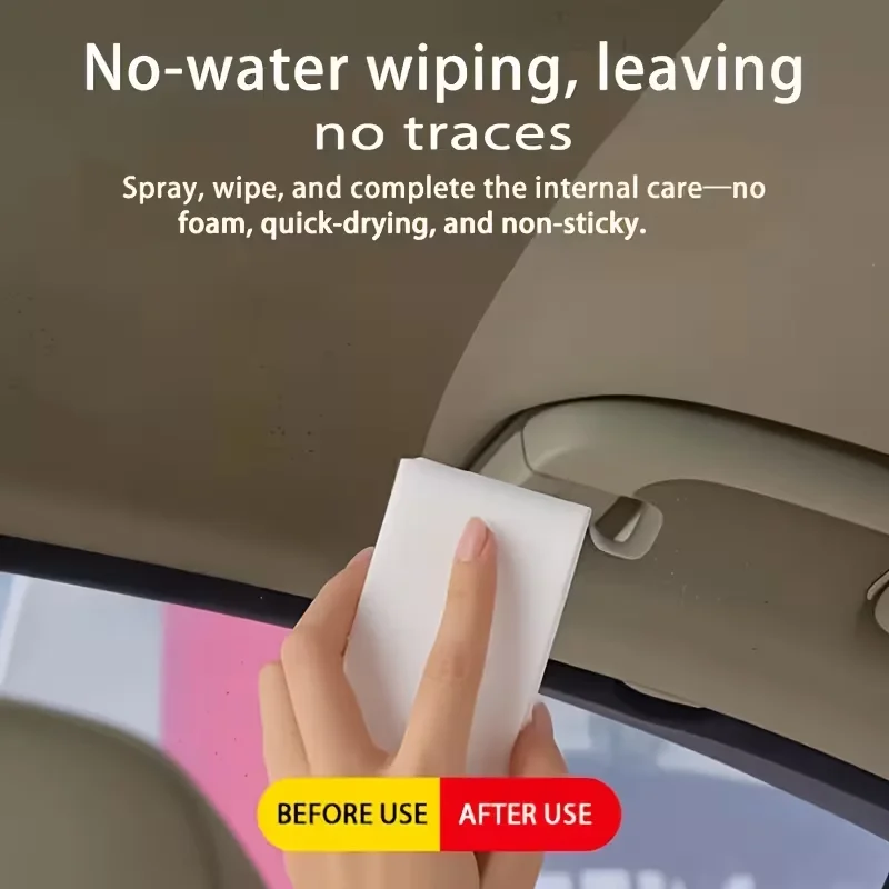 Multifunctional car interior care spray - Universal cleaner for dashboard, seats, and ceiling | Quickly brightens and deodorizes