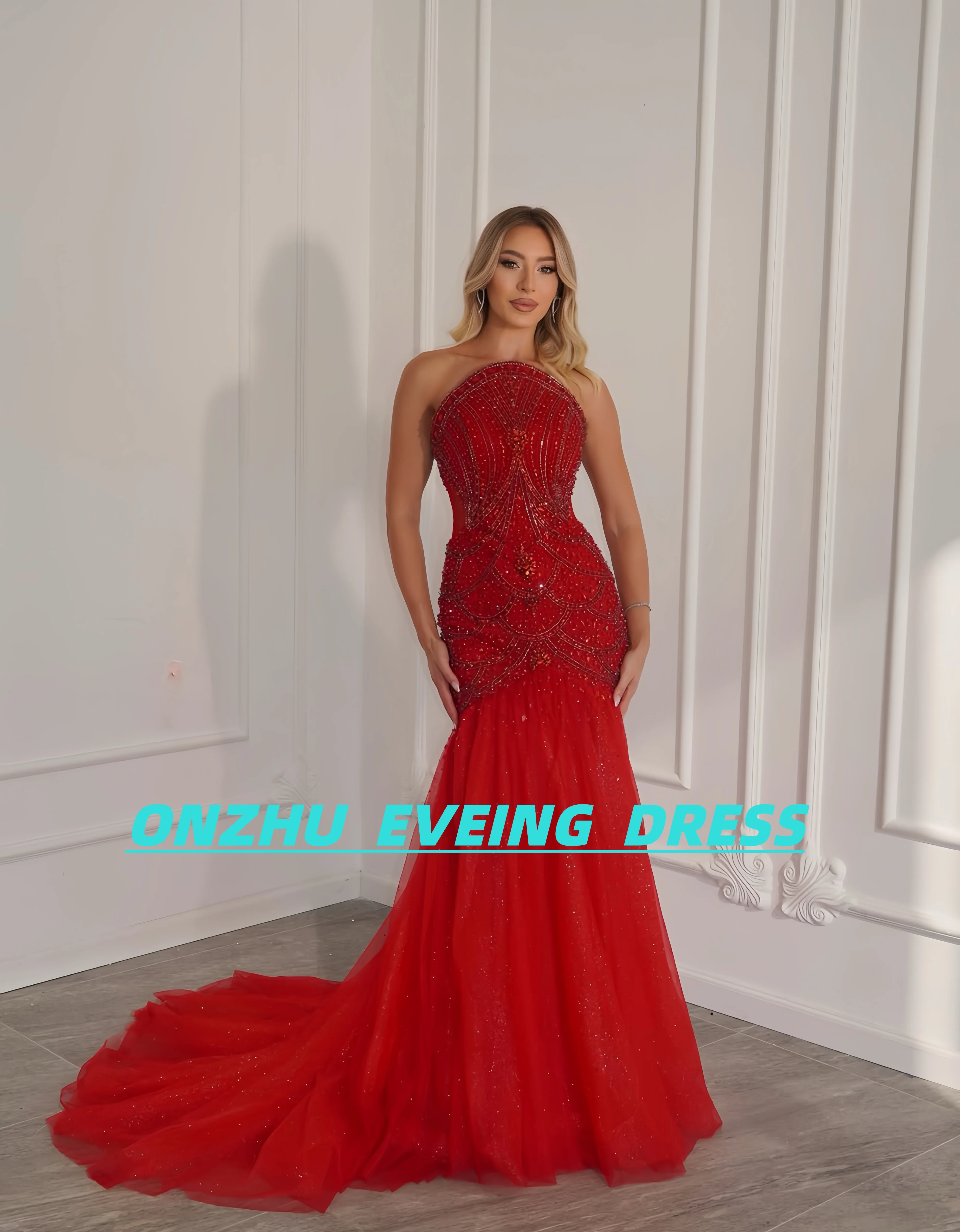 Abiti da sera di lusso eleganti a sirena senza spalline personalizzati per occasioni speciali Abiti da gala