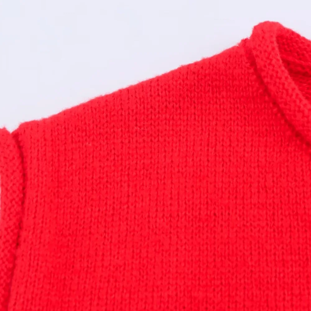 Top ampio lavorato a maglia da donna, girocollo, senza maniche, a righe, con bottoni laterali, canotta lavorata a maglia alla moda autunno/inverno