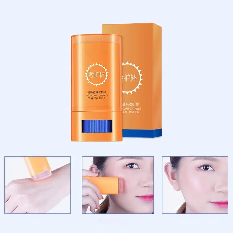 Water-Resistant Sunscreen Stick Sport Sunscreen Roll On Lotion SPF 50+ Invisible Broad-Spectrum Face Sunscreen Cream Stick 20g