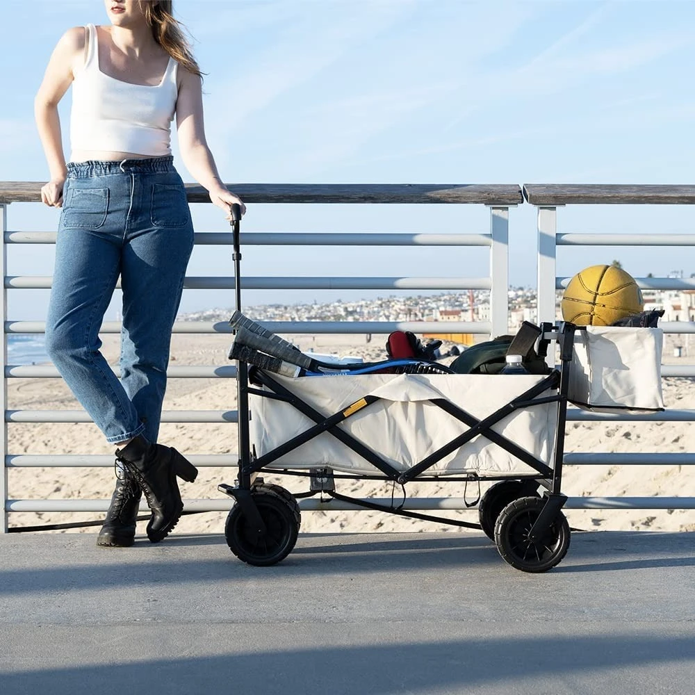 

Collapsible Folding Garden Outdoor Park Utility Wagon Picnic Camping Cart with Bearing and Brake 8" All Terrain, Customized