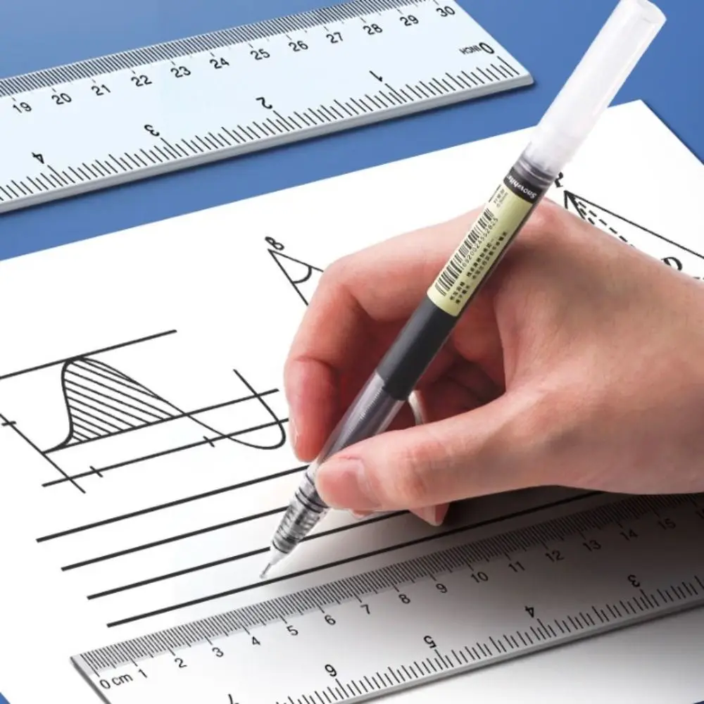 Desk Accessories 15/20/30/40cm Straight Ruler Plastic Transparent Measuring Ruler Multifunction Drawing Tool Exam Test