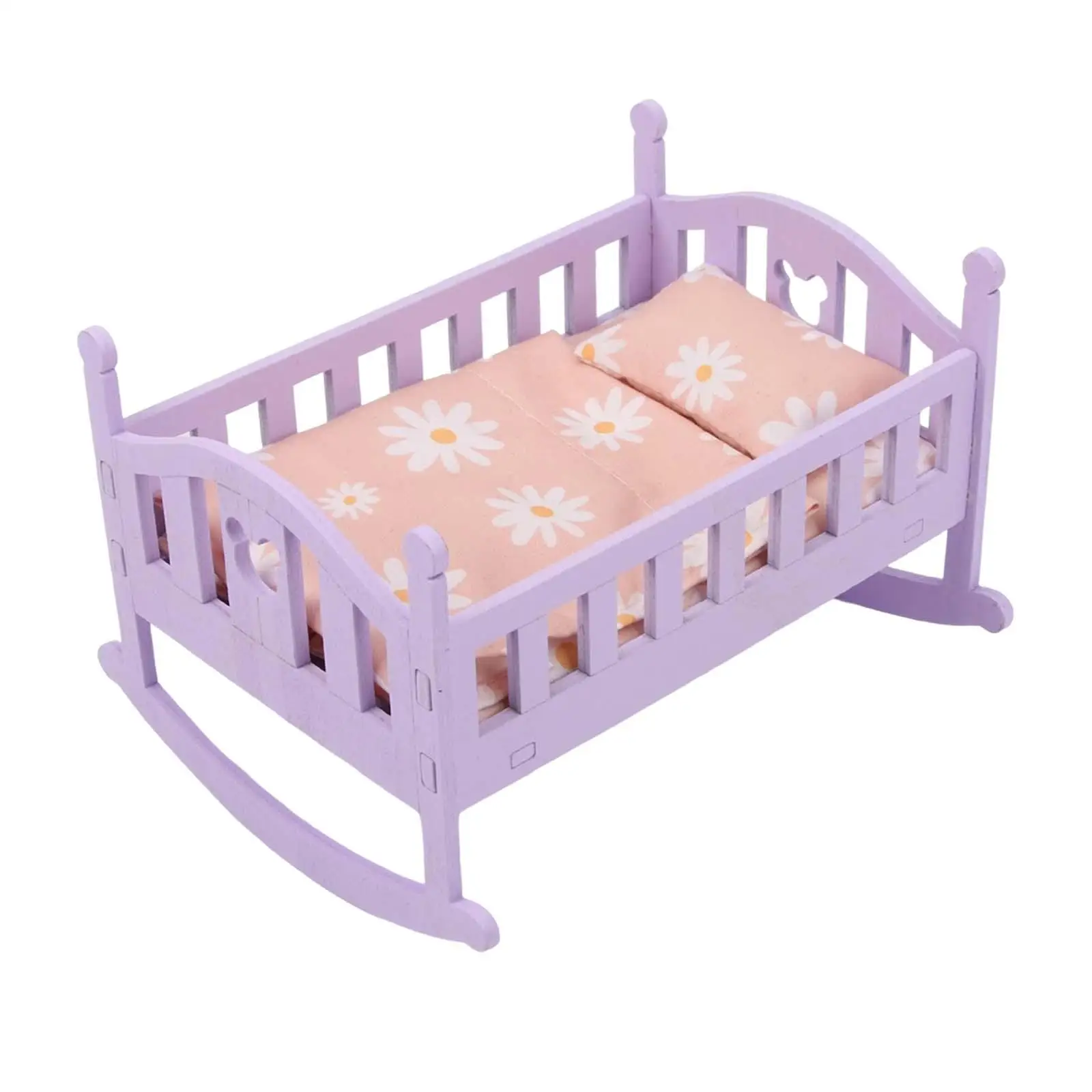 Simulation Fashion Doll Bed Furniture Set with Quilt, Pillow and Mattress