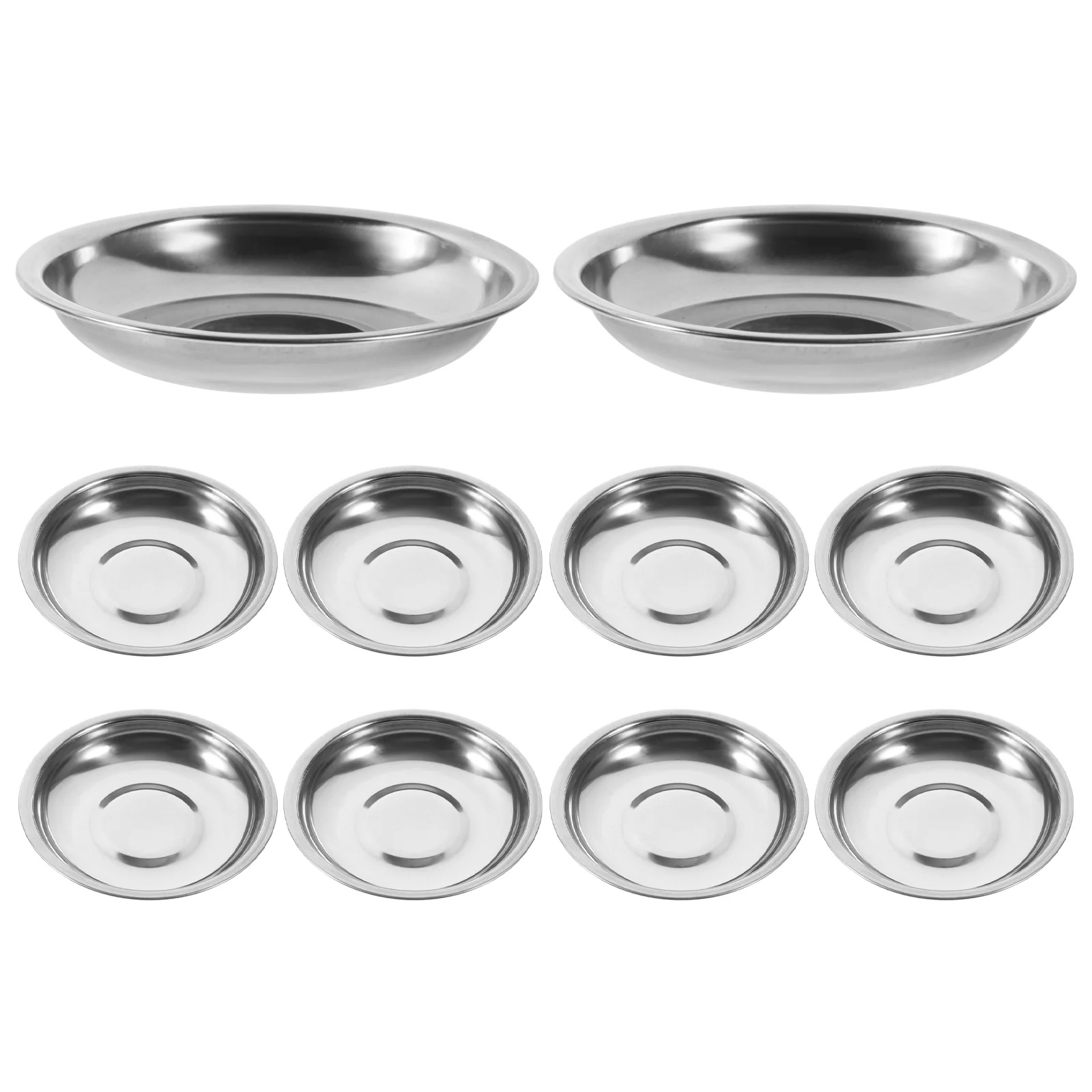 Sauce Dishes Mustard Appetizer Plates Stainless Steel Small Seasoning Cap Dessert Silver Appetizer Serving Kitchen Tool