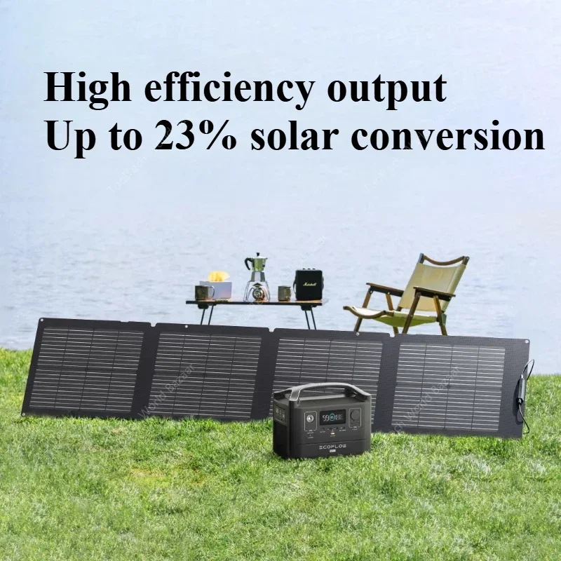 Solar Panel Flow Battery Photovoltaic Power Generation Panel Home Outdoor Camping Waterproof Folding Portable Charging