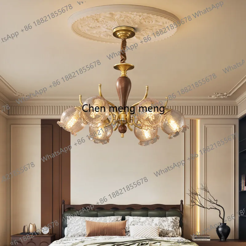 

All copper French medieval living room chandelier American retro, new dining room bedroom premium