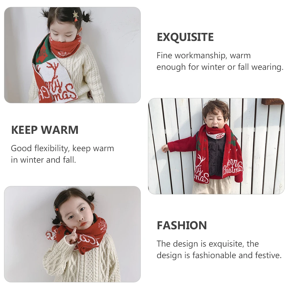 

Christmas Knitted Family Winter Gift Scarf Festive Warm Scarf For s Adults Antler Design Soft Knit Scarves Holiday Season