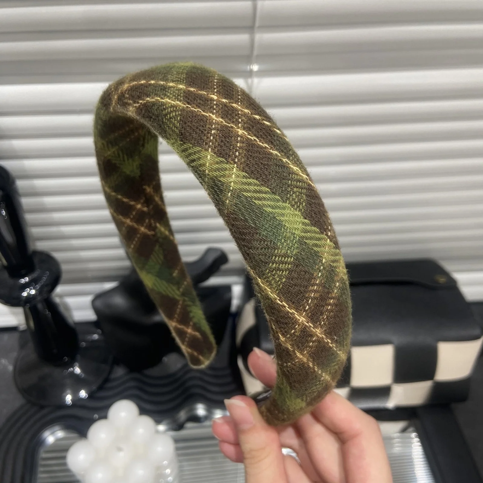 1 قطعة طوق شعر أنيق منقوش باللون الأخضر عالي الجمجمة ذو حافة واسعة "ساحر أوز" ، تصميم على طراز INS #2