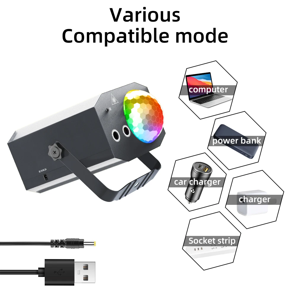 Bola de discoteca láser para DJ, luz de escenario roja, verde, azul, proyector de fiesta, Luces de decoración de vacaciones para Club de Navidad al aire libre