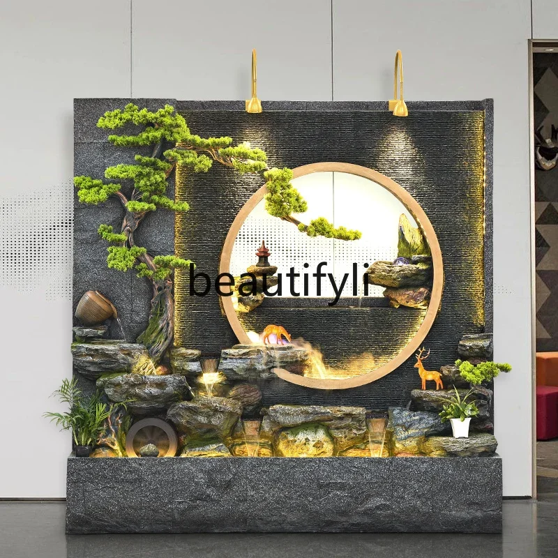 

A48 flowing water, fountain, water curtain wall, indoor, landscape ornaments, courtyard, fish pond circulating water landscaping