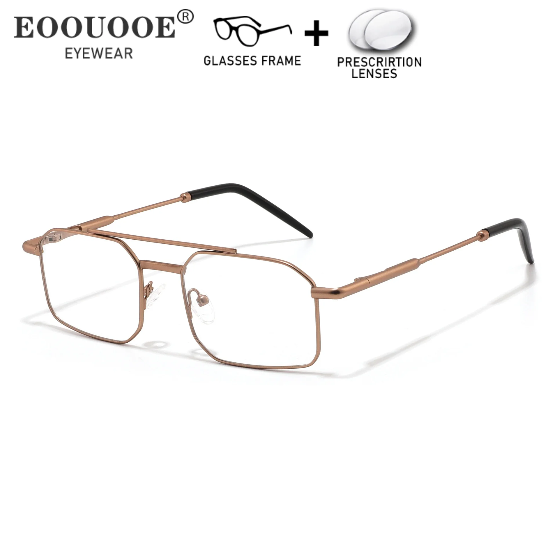

Vintage Bronze Design Glasses For Men Springs Optical Eyewear Prescription Clear Myopia Lenses Fashion Trend Eyeglasses