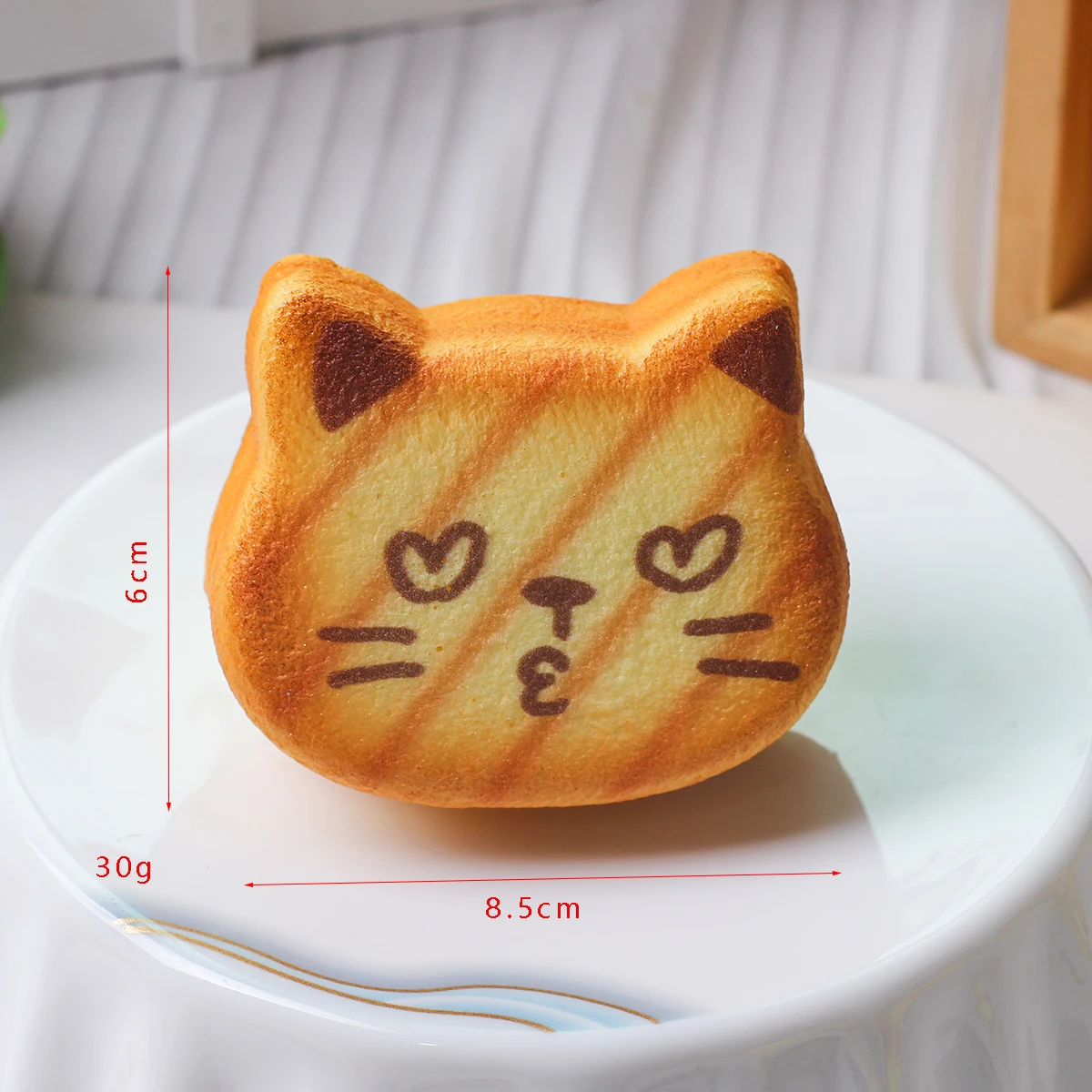1 Piece of Kitten Toast Slow Rebound Pinch Decompression Props Decorative Ornaments