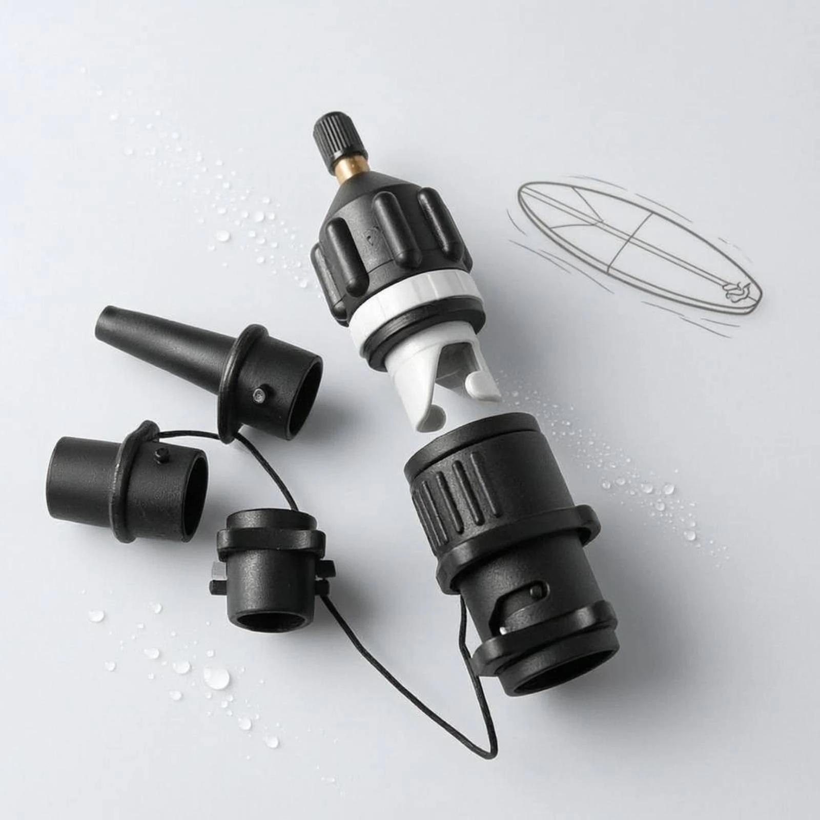 Picture 7: Air Connector Adapter Sturdy Construction Inflatable Boat Connector Converter Paddleboard Pump Adapter Labor-Saving Electric