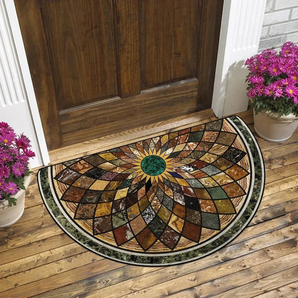 Summer American-style Retro Anti-slip Entrance Door Mat, Wear-resistant Entrance Hall Absorbent Carpet, Home Decoration
