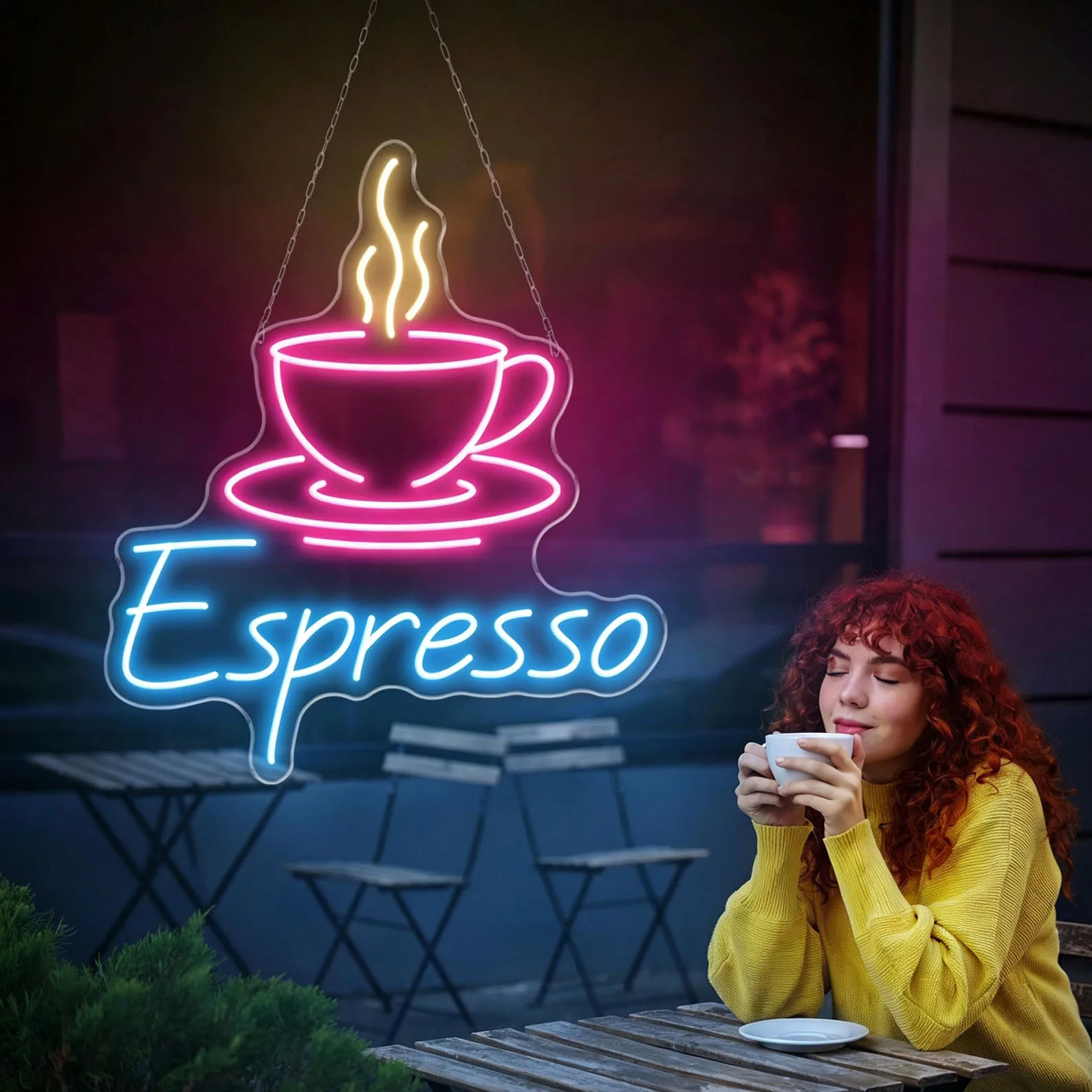 Espresso LED Neon Sign,Espresso Wall Line Art,Espresso Glow Neon Light Sign,Coffee Shop Cafe Counter Neon Decor,Business Sign