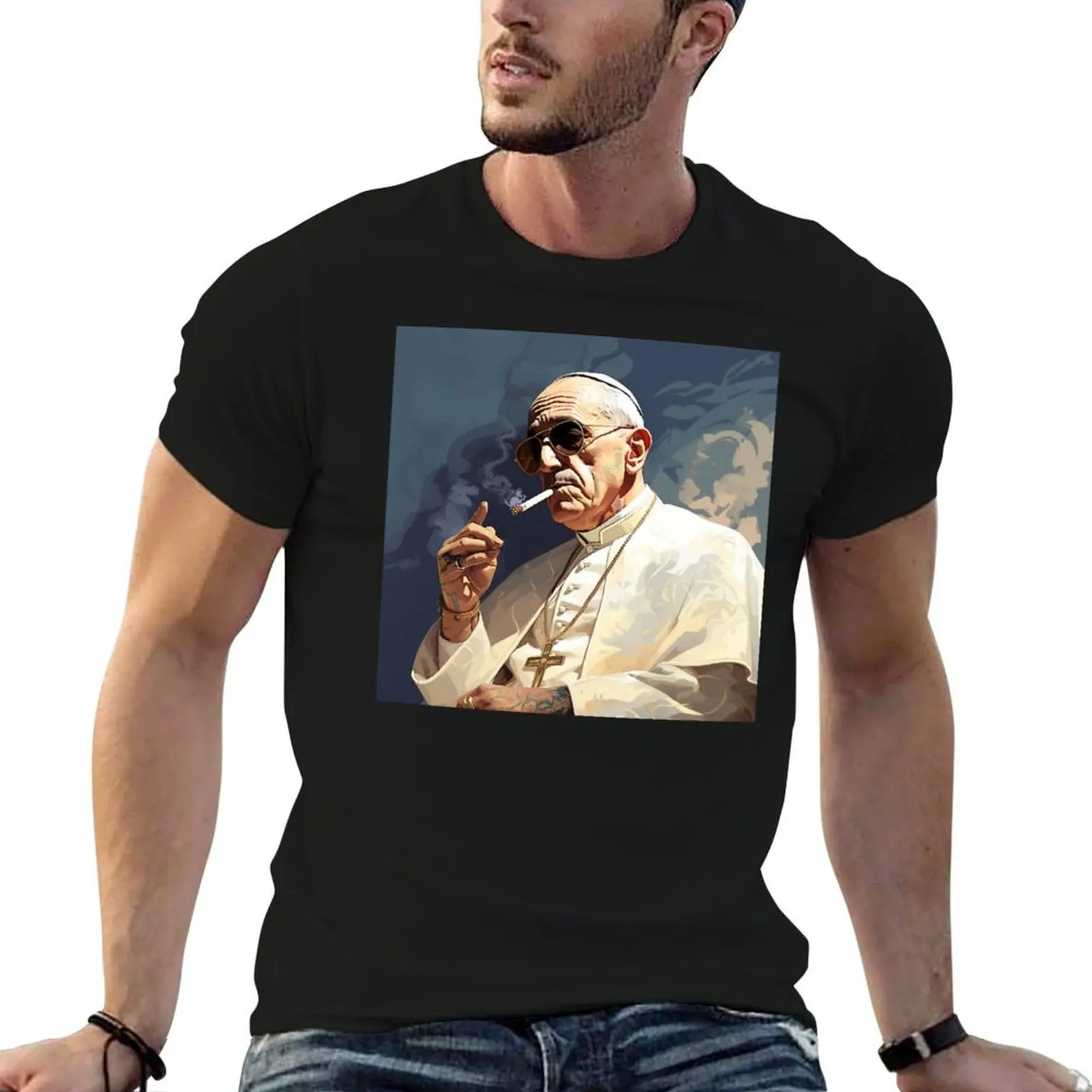 

Pope Drip T-Shirt essential t shirt man t shirt heavy cotton t shirts for man graphic vintage T-shirt