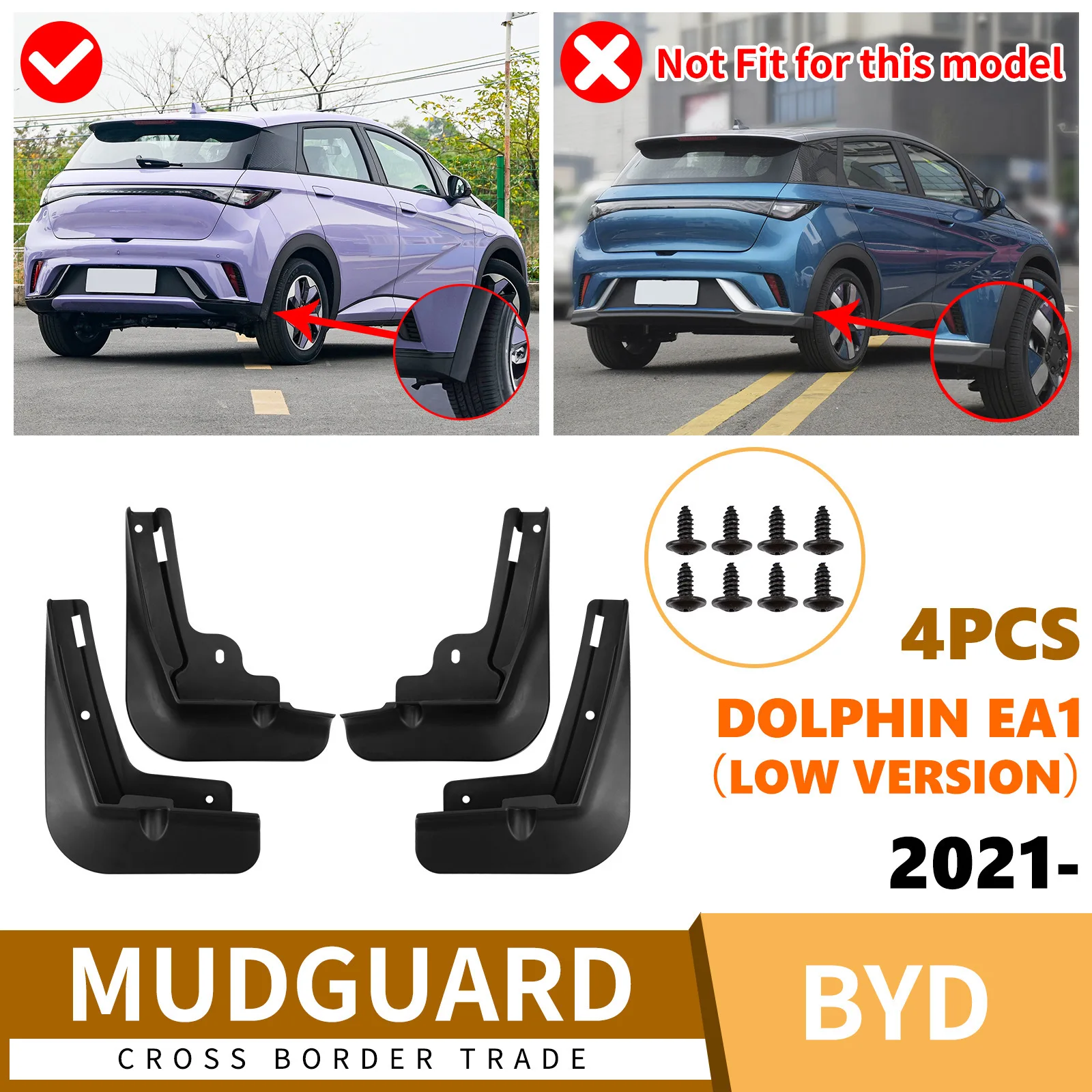 For BYD Dolphin EA1 2021-2025 fender tiles front and rear auto accessories 4runner accessories mud flaps fender flares